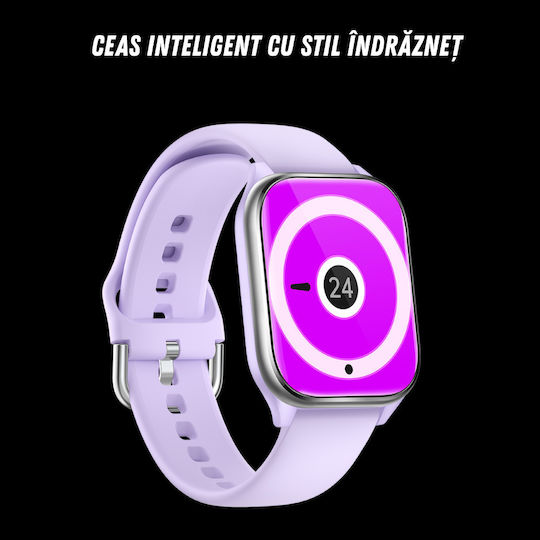 VortexIQ Smartwatch cu Monitor de Puls (Violet)
