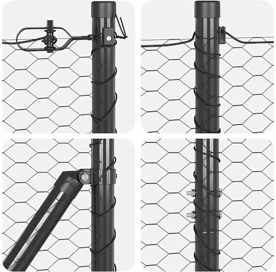 vidaXL Set Plasă de Sârmă Gri 1.4x1.4m