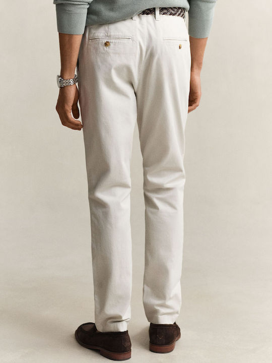 Chino Elastic Trousers in Slim Fit Ecru