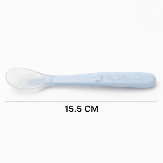Bocioland Baby Spoon Made of Silicone for 6+ Months Blue