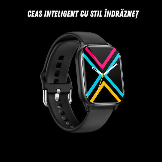 VortexIQ Smartwatch Mit Herzfrequenzsensor Schwarz Groß