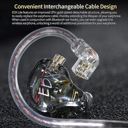 KZ In Ear In-ear Headphones Edx with Bluetooth Transparent