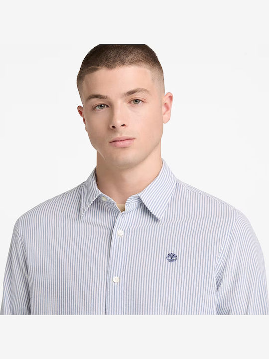 Long Sleeve Shirt in Regular Fit Striped Sky Blue