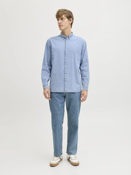 Long Sleeve Overshirt in Wide Line Blue 12279096 Light