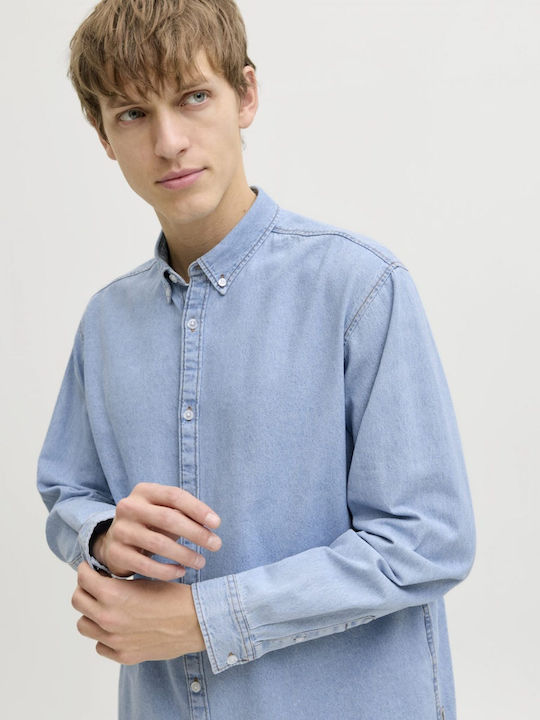 Long Sleeve Overshirt in Wide Line Blue 12279096 Light
