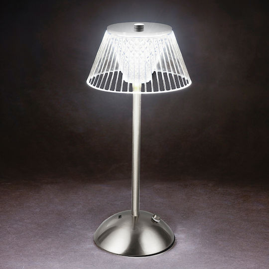 Kooper Πλαστικό Vintage Πορτατίφ LED με Ασημί Καπέλο και Βάση