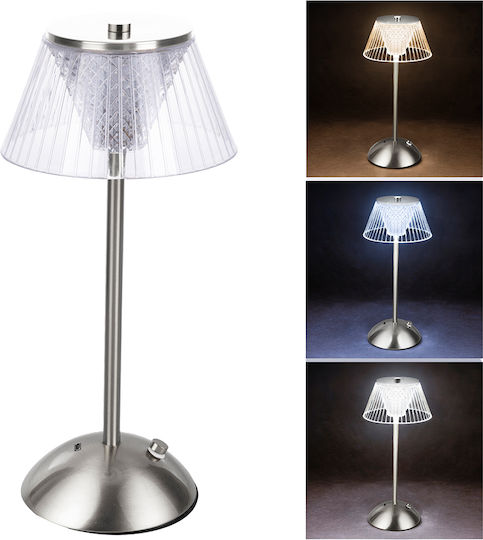 Kooper Πλαστικό Vintage Πορτατίφ LED με Ασημί Καπέλο και Βάση