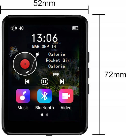 Zenwire MP4 Player 36GB With 2.4" IPS Touch Screen Black