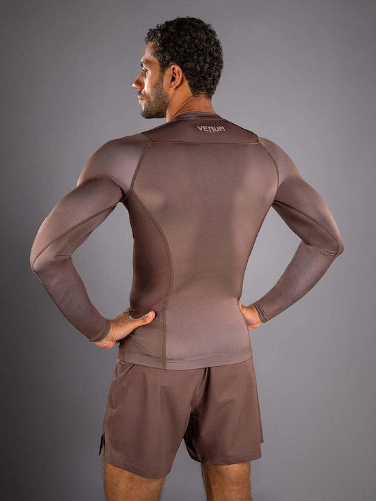 Venum Men's Long Sleeve Shirt VENUM-05914-035 for Jiu-Jitsu Brown