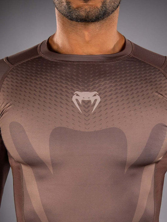 Venum Men's Long Sleeve Shirt VENUM-05914-035 for Jiu-Jitsu Brown
