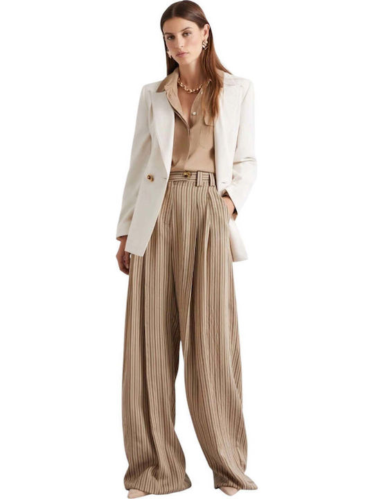 Women's Palazzo Pants with Fit Brown