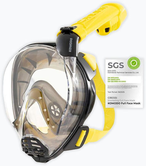 CressiSub Komodo Silicone Full Face Yellow Diving Mask
