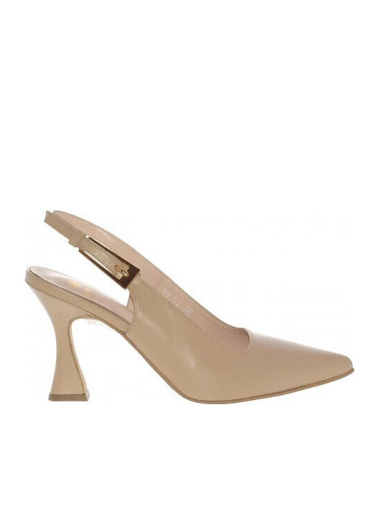 Leather Heels with High Heel Black