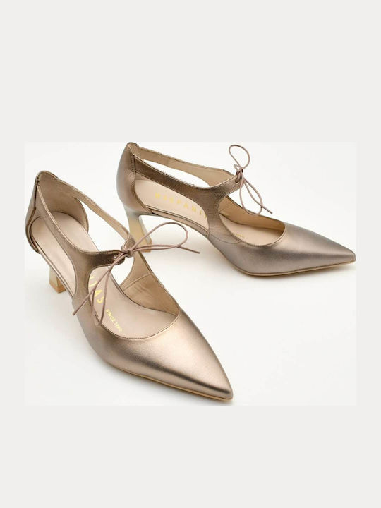 Leather Heels with Medium Heel Brown