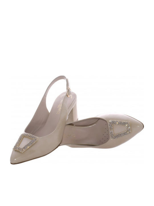 Pumps mit Mittelhohem Beigen Absatz