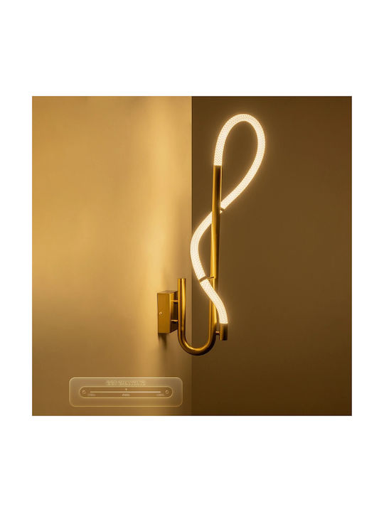 kelvo Modern Wall Lamp with Integrated LED and Adjustable Warm to Cool White Light Gold 30x30cm