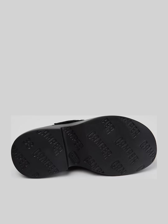 Tasha Leder Flache Sandalen für Damen Schwarz