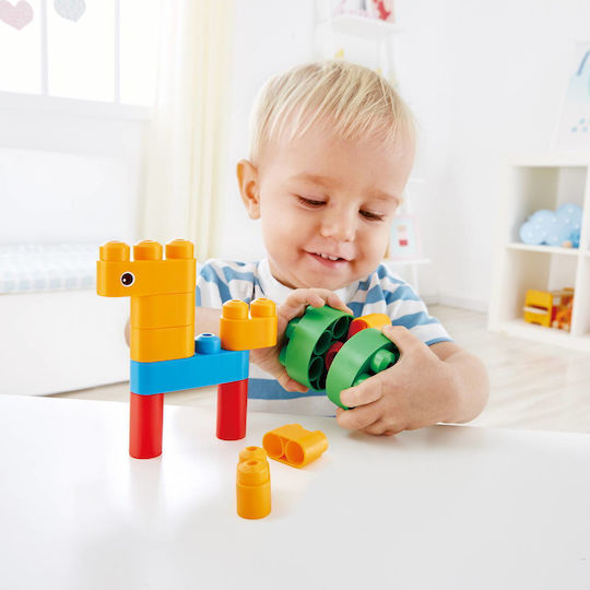 Hape Cuburi de Construit PolyM Animale pentru 1.5+ Ani 18 Bucăți