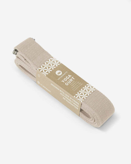 Lotuscrafts Yoga Belt D-ring Light Taupe Organic Cotton 250x3.8 cm