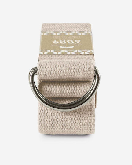 Lotuscrafts Yoga Belt D-ring Light Taupe Organic Cotton 250x3.8 cm