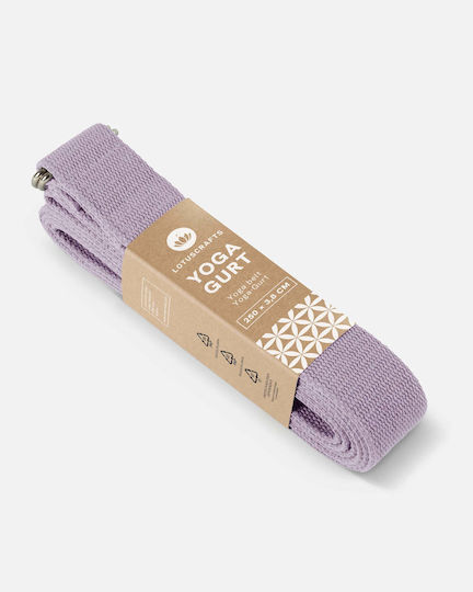 Lotuscrafts Ιμάντας Γιόγκα D-ring Lavender Fog Bio Βαμβάκι 250x3,8 Εκ
