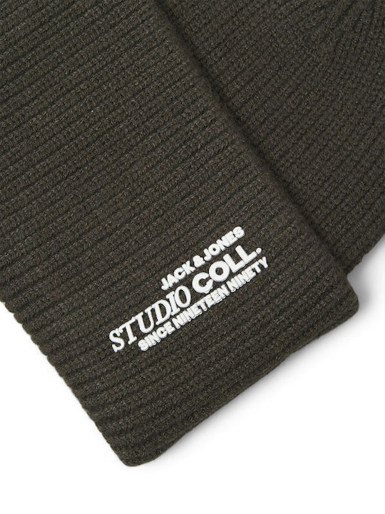 Beanie Ανδρικός Σκούφος Πλεκτός σε Καφέ χρώμα