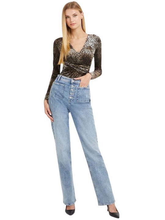 Guess Damen-Bodysuit Leopard mit Spitze