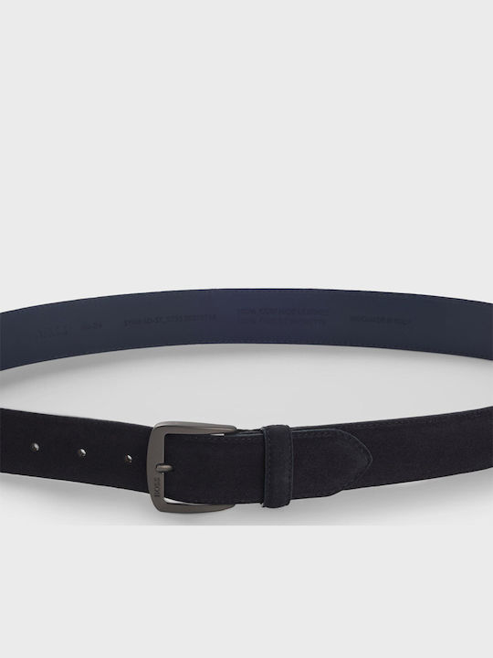 Men's Leather Belt Navy Blue