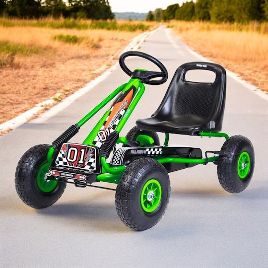 Go Kart Cu Un Loc Cu Pedală Verde Pentru 8+ Ani