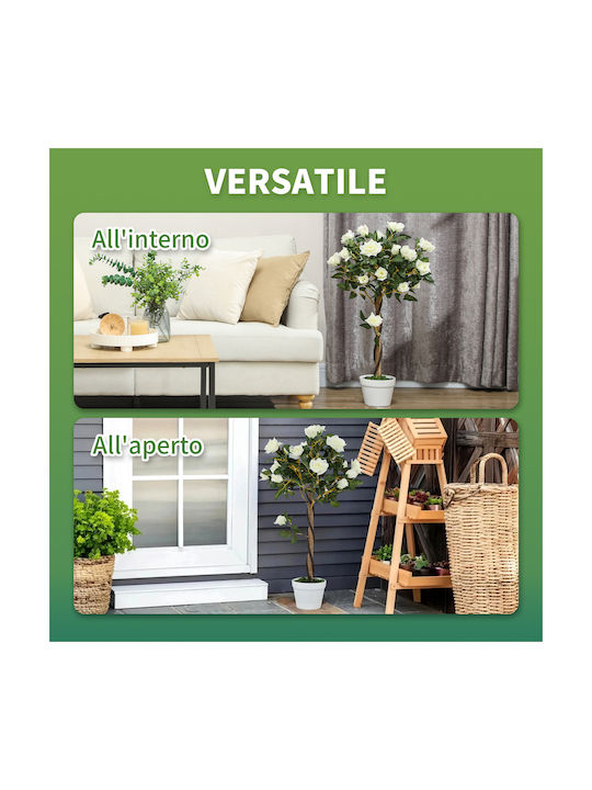 Outsunny Copac Artificial Plantă Artificială Ghiveci din Ciment Plantă Artificială