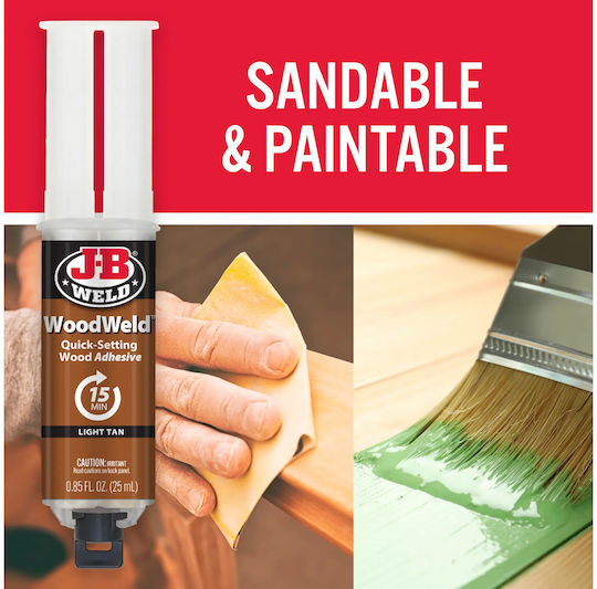 Epoxy Konstruktions- und Schwerlastkleber J-b Weld Woodweld Spritze 25 Ml Hellbraun
