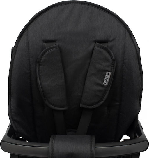 BabyMix Peony Pliabil Cu Mâner Pentru Părinți Pentru 18 Luni Negru