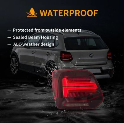 Led Taillights Vw Polo 2009-2017 Gti R Design Running Red Set 2 Pieces