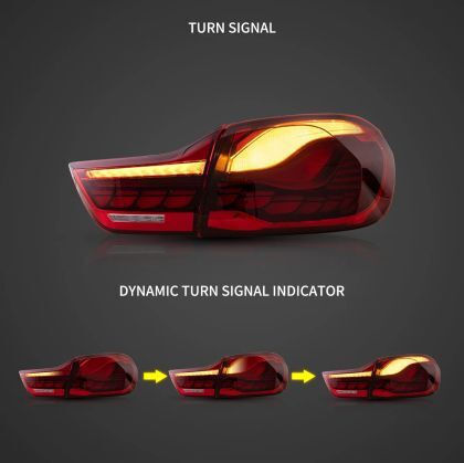 Задни Светлини LED BMW F32 F33 F36 F82 F83 2014-2020 GTS Design Текущи Светлини Червени Комплект 2 Бройки