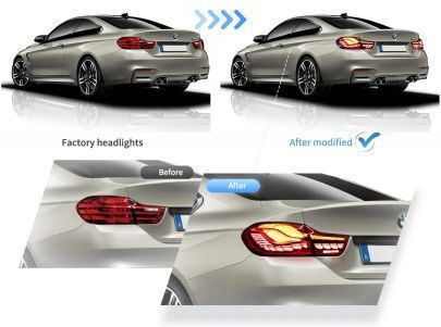 Задни Светлини LED BMW F32 F33 F36 F82 F83 2014-2020 GTS Design Текущи Светлини Червени Комплект 2 Бройки