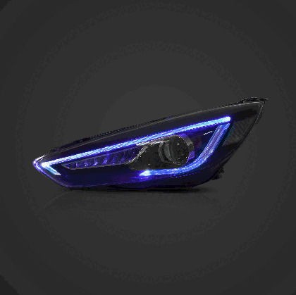 Φανάρια Εμπρός Led Ford Focus 2015-2018 Μαύρα Χωρίς Λάμπες D2s Σετ 2τμχ