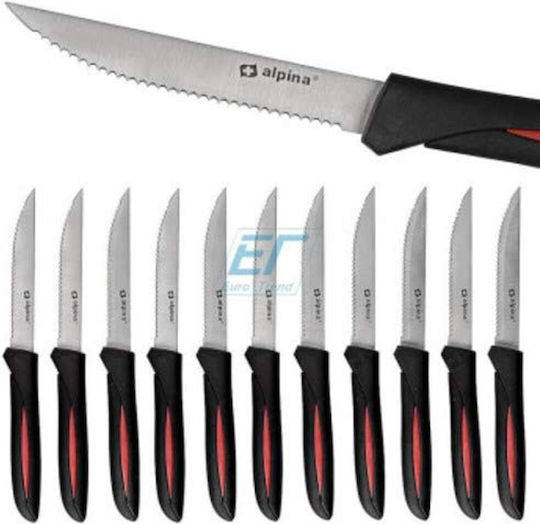 Alpina Appliances Schwarzes Messer Set aus Rostfreiem Stahl 12 Stück