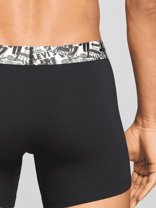 Herren Boxershorts Schwarz/Grau Mit Muster 2Pack
