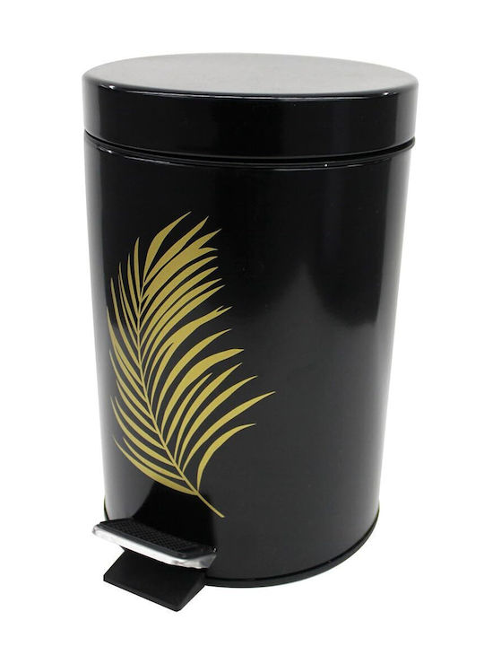 Waste Metallic Bathroom Basket 3lt Black