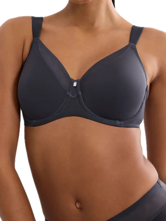 True Shape Sensation Navy Blue Minimizer Bra without Padding with Underwire