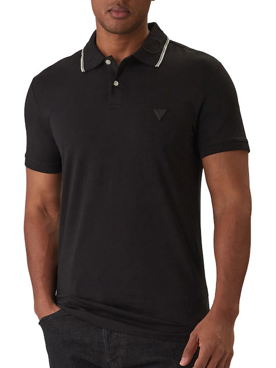 Nolan Polo Herrenbluse Kurzarm Schwarz