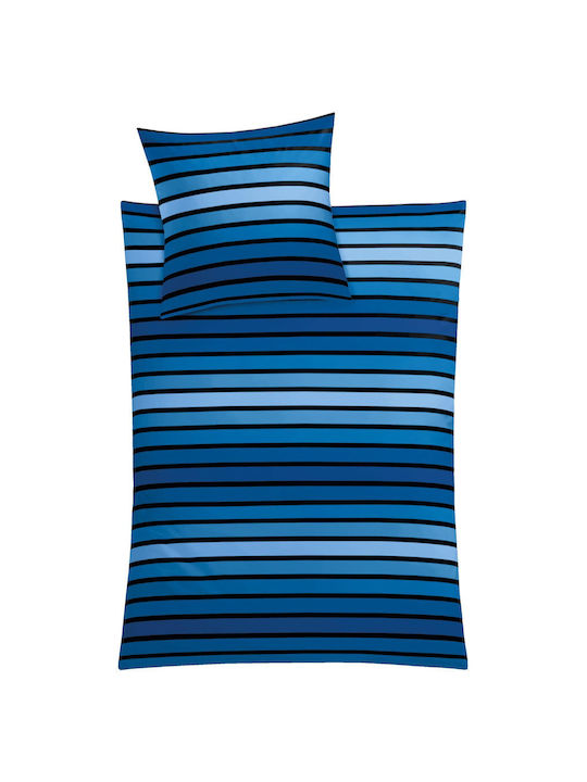 Kleine Wolke Duvet Cover Set Cotton Single with Pillowcase 135x200 Neapel Blue