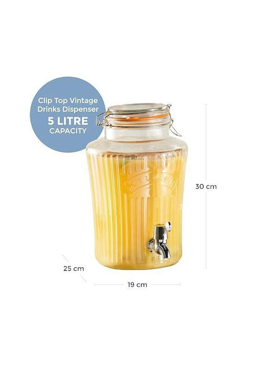 KIlner Βάζο Γενικής Χρήσης με Καπάκι Γυάλινο Διάφανο 5000ml