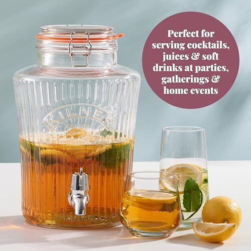 KIlner Ваза за Обща Употреба с Капак Стъклена Прозрачна 5000ml