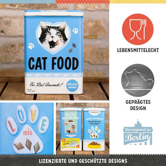 Nostalgic Art Animal Club Cat Food Box Allgemeine Verwendung mit Deckel Metallisch 20cm