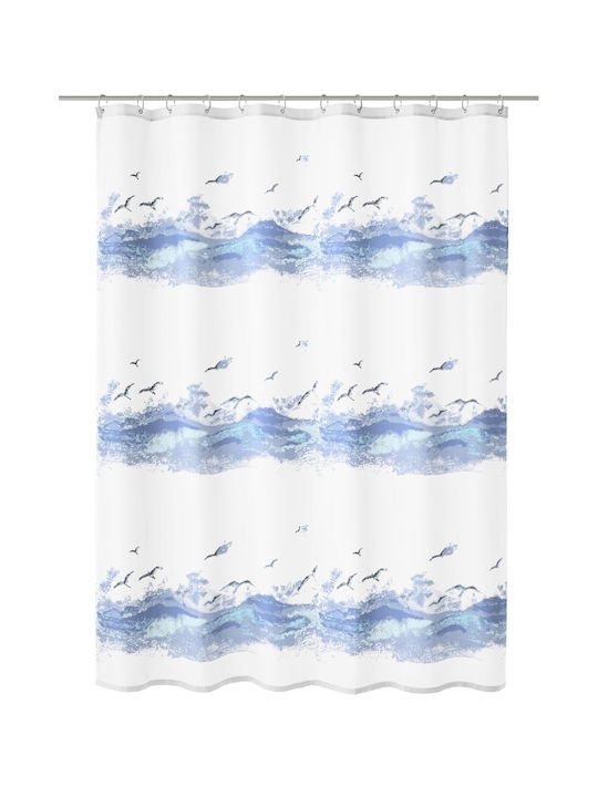 Kleine Wolke Seaside Shower Curtain 120x200cm Light Blue