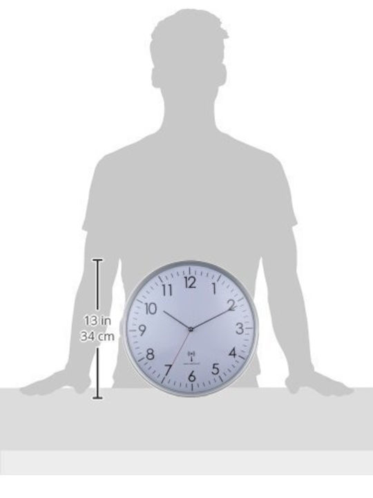 TFA Wanduhr Kunststoff White Ø33cm