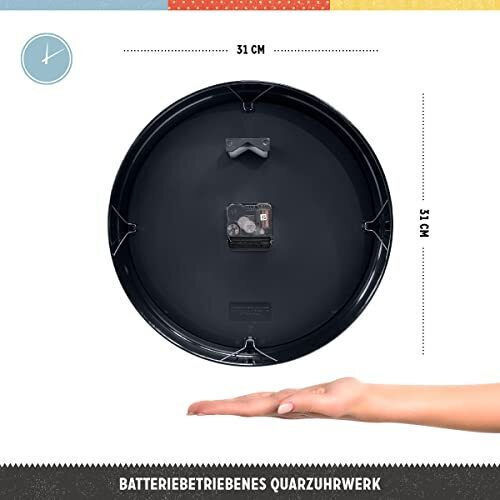 Nostalgic Art Antike Wanduhr Kunststoff Schwarz Ø31cm