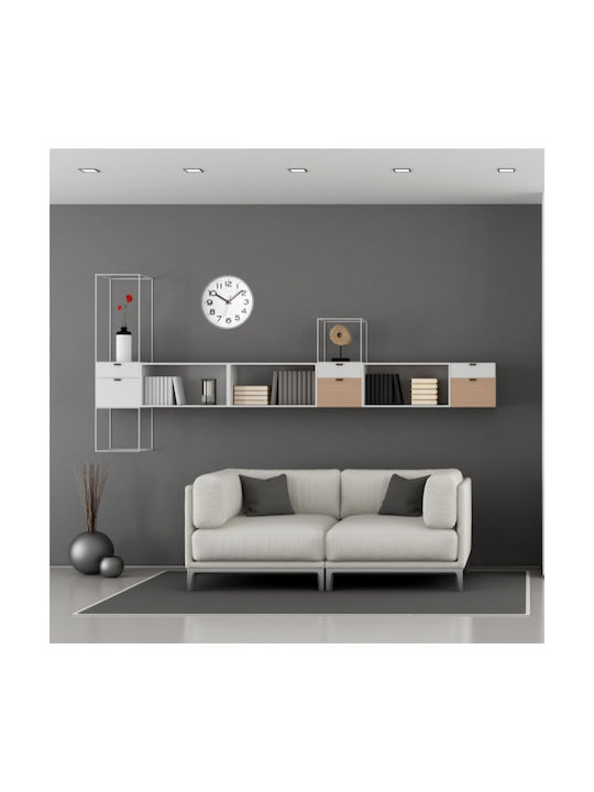 TFA Wall Clock Metallic White 28x40cm