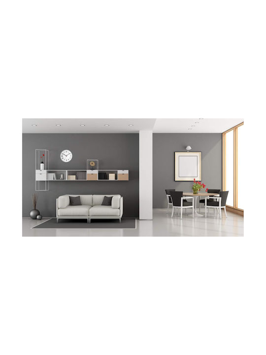 TFA Wall Clock Metallic White 28x40cm